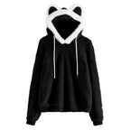 Damen Gemütlicher Kapuzenpullover mit süßem Ohren-Design und kuscheligem Fleece R&B