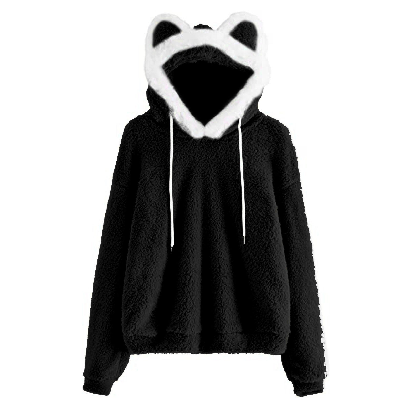 Damen Gemütlicher Kapuzenpullover mit süßem Ohren-Design und kuscheligem Fleece R&B