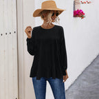 Damen lässige Tunika mit Rüschendetails und weitem Schnitt R&B