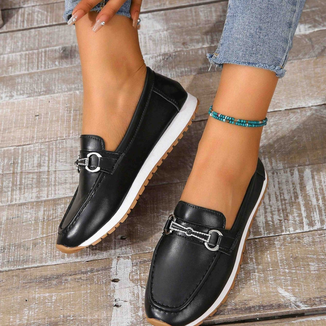Damen Elegante Mokassins mit modischem Schnallen-Detail R&B
