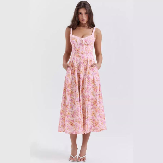 Damen Maxikleid mit romantischem Schnitt und raffinierten Rüschendetails R&B