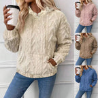 Damen Kapuzenpullover aus kuscheligem Material mit eingearbeitetem Beuteltaschen R&B
