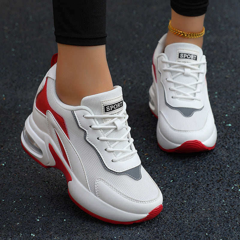 Damen nan luftgepolsterte Plateau-Sneaker mit sichtbarer Fersenluftkapsel und atmungsaktivem Mesh R&B