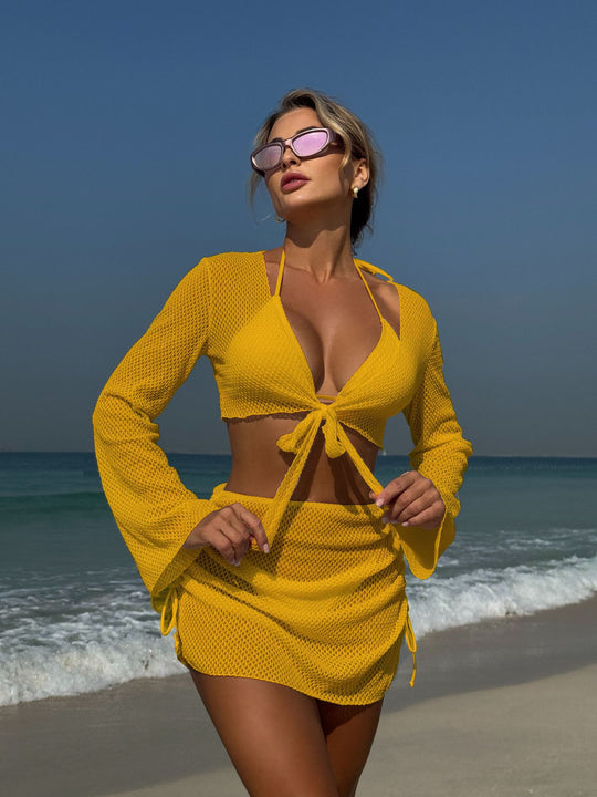 Damen luftige Strandbekleidung mit offenen Ärmeln R&B