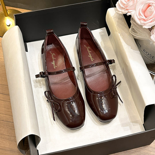 Damen Ballerinas mit schimmerndem Obermaterial und verspieltem Schleifendetail R&B
