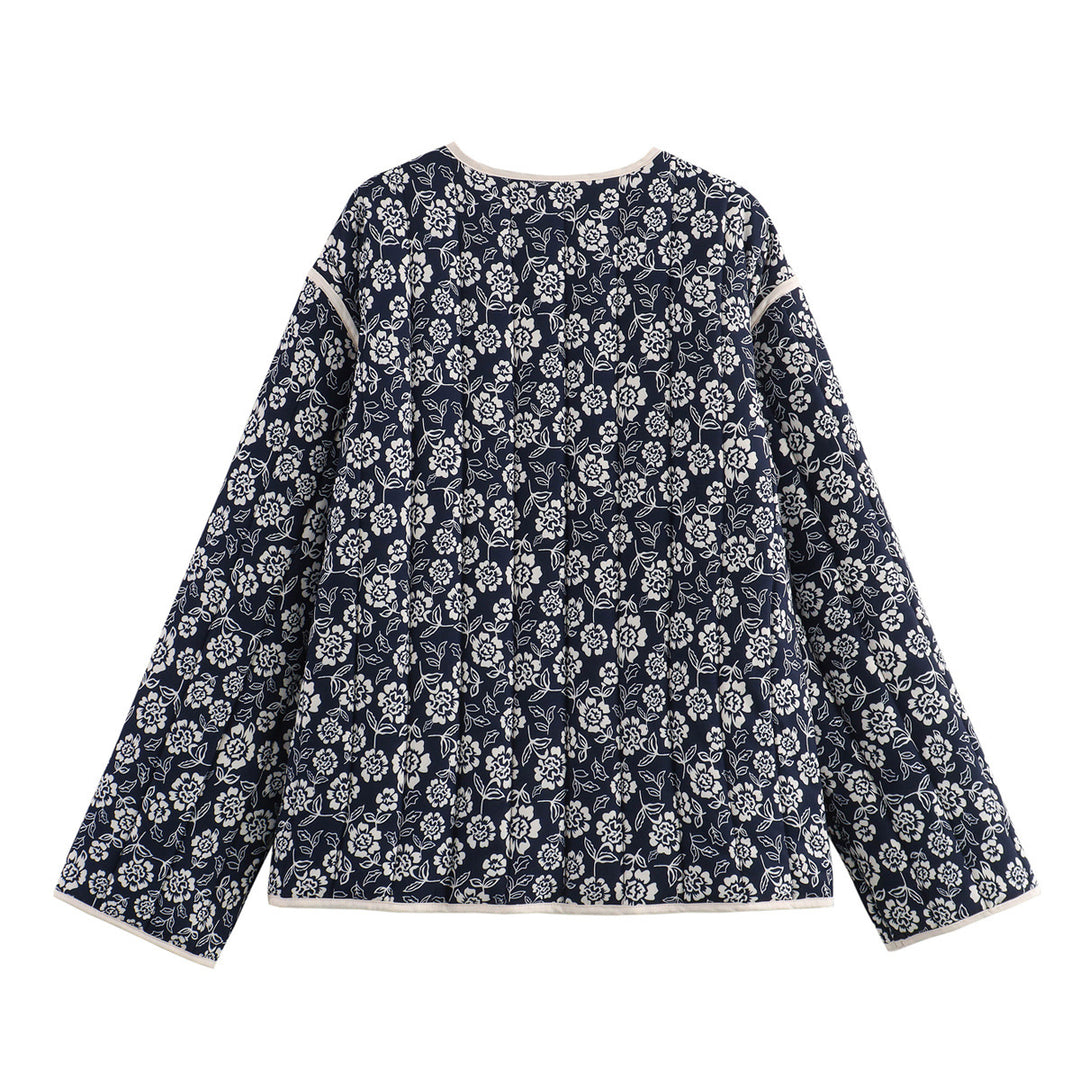 Damen gesteppte Jacke im floralem Design mit praktischen Taschen R&B