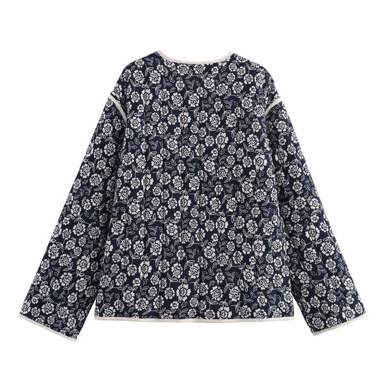 Damen gesteppte Jacke im floralem Design mit praktischen Taschen R&B