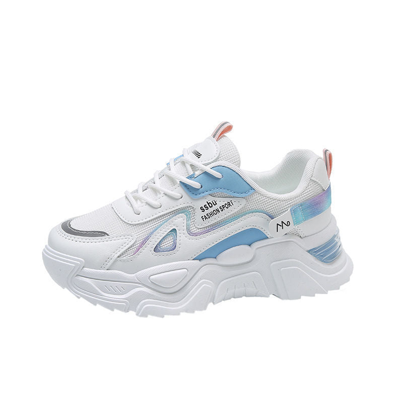 Damen Sportliche Sneakers mit voluminöser Sohle und reflektierenden Akzenten