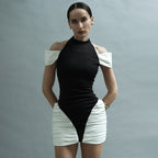 Damen Stilvolles Bodycon-Kleid mit innovativen Rüschendetails R&B