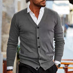 Herren nan Feinstrick V-Ausschnitt Cardigan mit Knopfleiste und Eingrifftaschen R&B