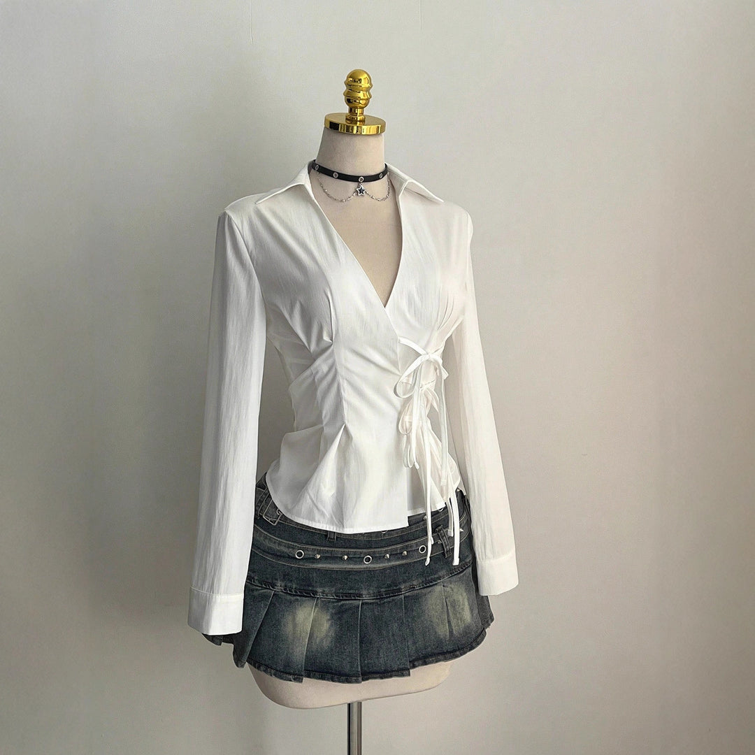 Damen Elegantes Wickeloberteil mit feinen Rüschendetails R&B