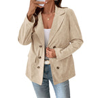 Damen samtiger Blazer mit doppelter Knopfleiste und elegantem Schnitt R&B