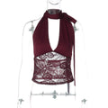 Damen Elegantes Spitzenoberteil mit Halterneck R&B