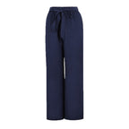 Damen Weite Plissee-Hose mit Bindeband und elastischem Bund EB