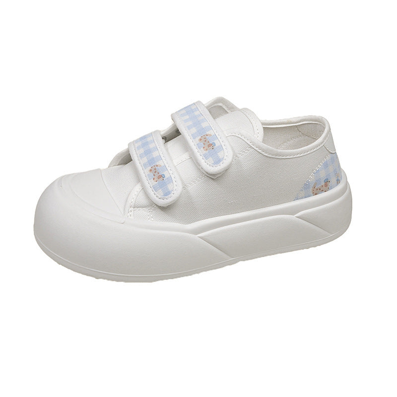 Damen Plattform-Sneaker mit praktischem Klettverschluss und verspielten Applikationen