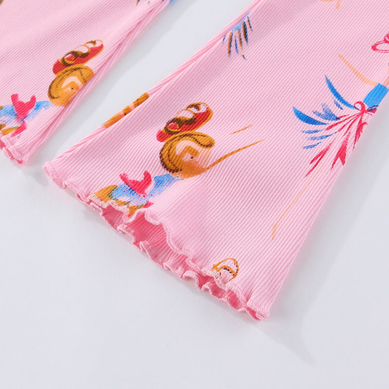 Mädchen Leggings mit buntem Ballerina-Design R&B