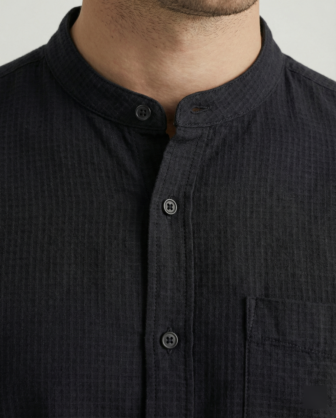 Herren Elegantes Hemd mit Stehkragen R&B