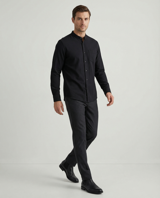 Herren Elegantes Hemd mit Stehkragen R&B