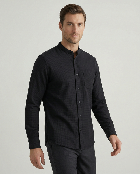 Herren Elegantes Hemd mit Stehkragen R&B