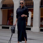 Damen Elegantes Maxikleid mit schickem Schlitz und stilvollen Details R&B