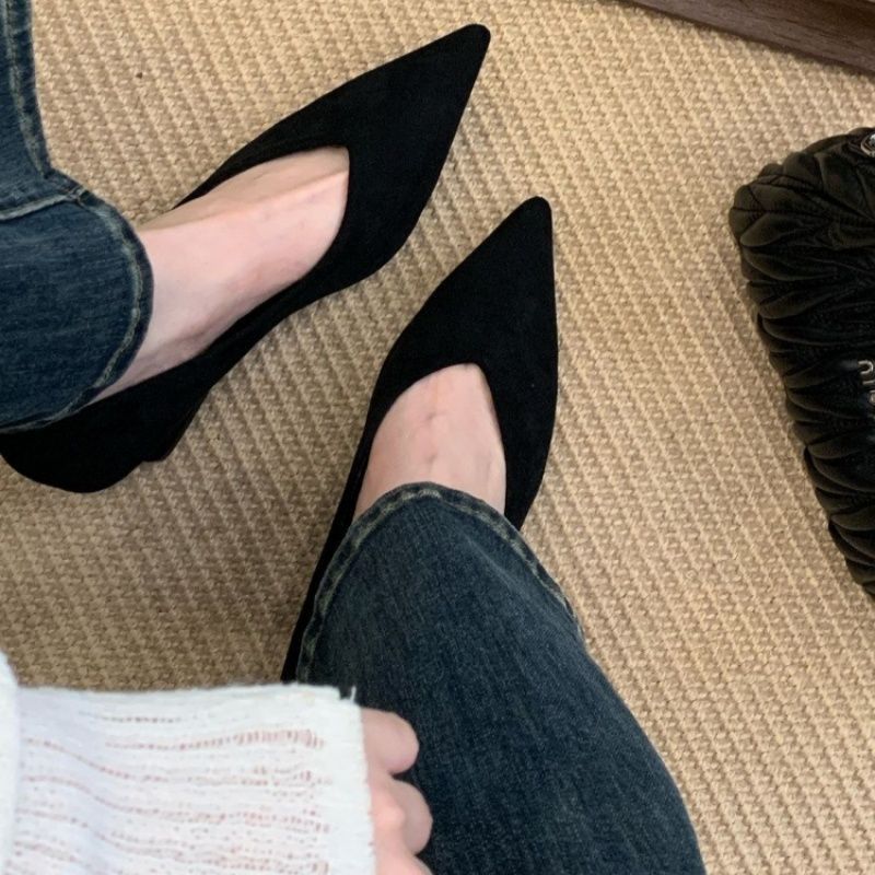 Damen spitze Wedge-Pumps aus samtweichem Velours R&B