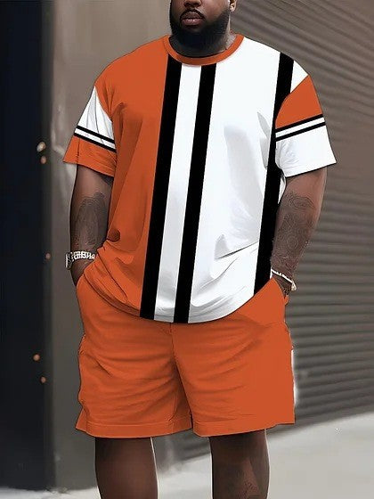 Herren nan lässiges Freizeit-Zweiteiler-Set mit großflächigem Smiley-Sonnenbrillen-Print R&B