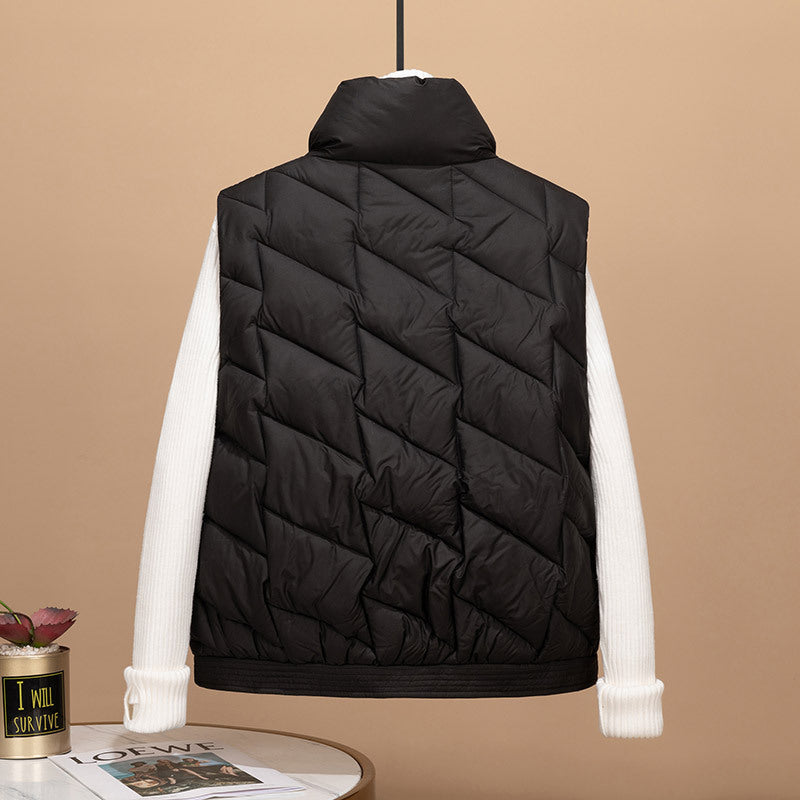 Damen Modische und funktionale Steppjacke mit hohem Kragen und Taschen R&B