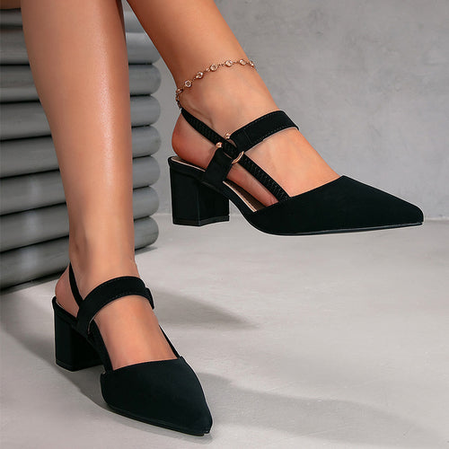 Damen Slingback-Pumps mit elegantem Design und stabilen Blockabsätzen R&B