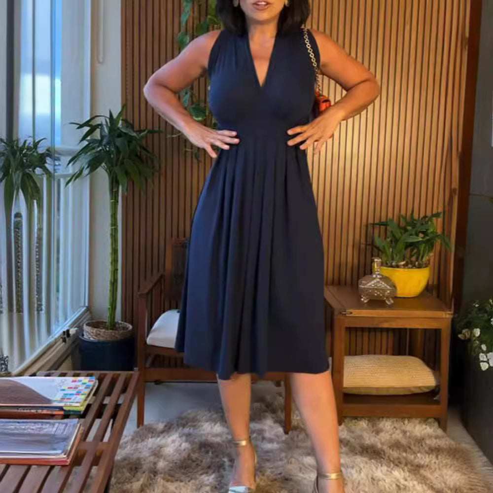 Damen Midikleid mit elegantem Wickeldesign und raffiniertem Faltenwurf Heidi-Mode