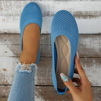 Damen atmungsaktive Ballerinas mit komfortablem Fußbett und elastischem Obermaterial R&B