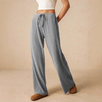 Damen weite Baumwoll-Haremshose mit hoher Taille und praktischem Kordelzug R&B