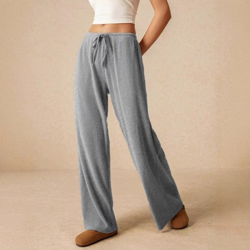 Damen weite Baumwoll-Haremshose mit hoher Taille und praktischem Kordelzug R&B
