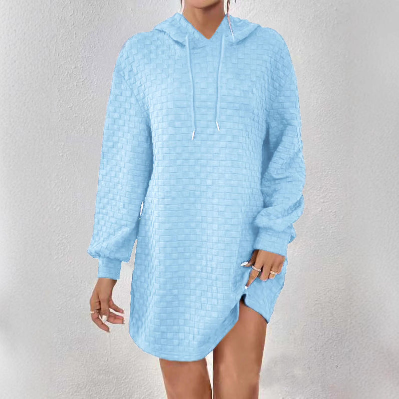 Damen Kapuzenpulloverkleid mit trendy Struktur R&B