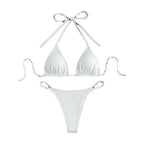 Damen Triangel-Bikini mit feiner Rippstruktur R&B
