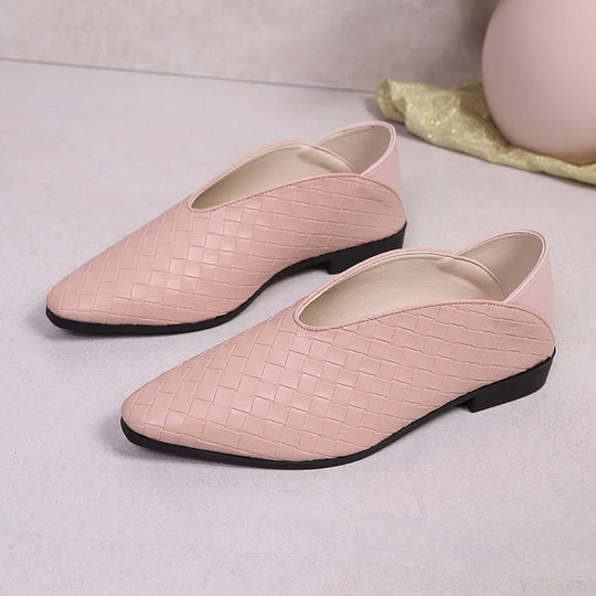 Damen geflochtene Slip-On Ballerinas R&B