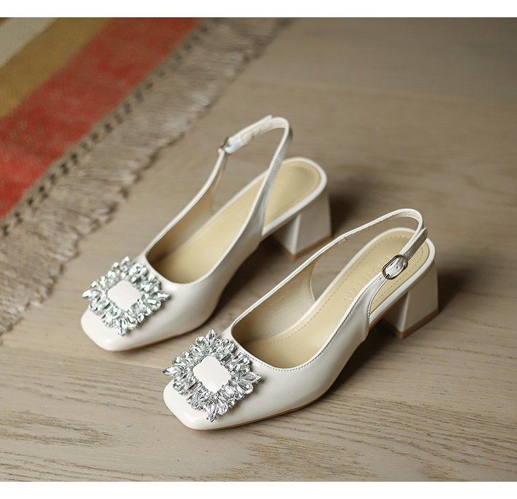 Damen elegante Slingback-Pumps mit funkelndem Schmuckdetail R&B