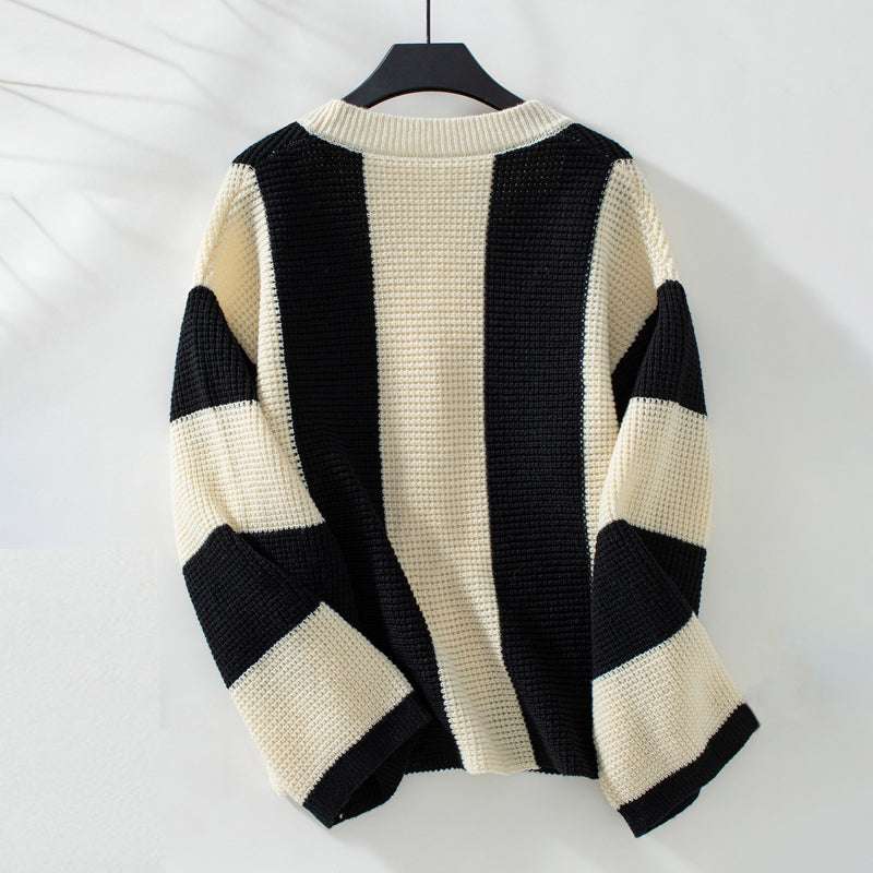 R&B | Gestreifter Strick Strickjacke