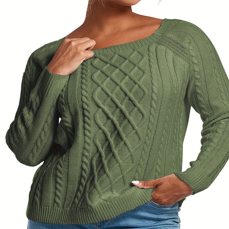 Damen Strickpullover mit stilvollem Zopfdesign R&B