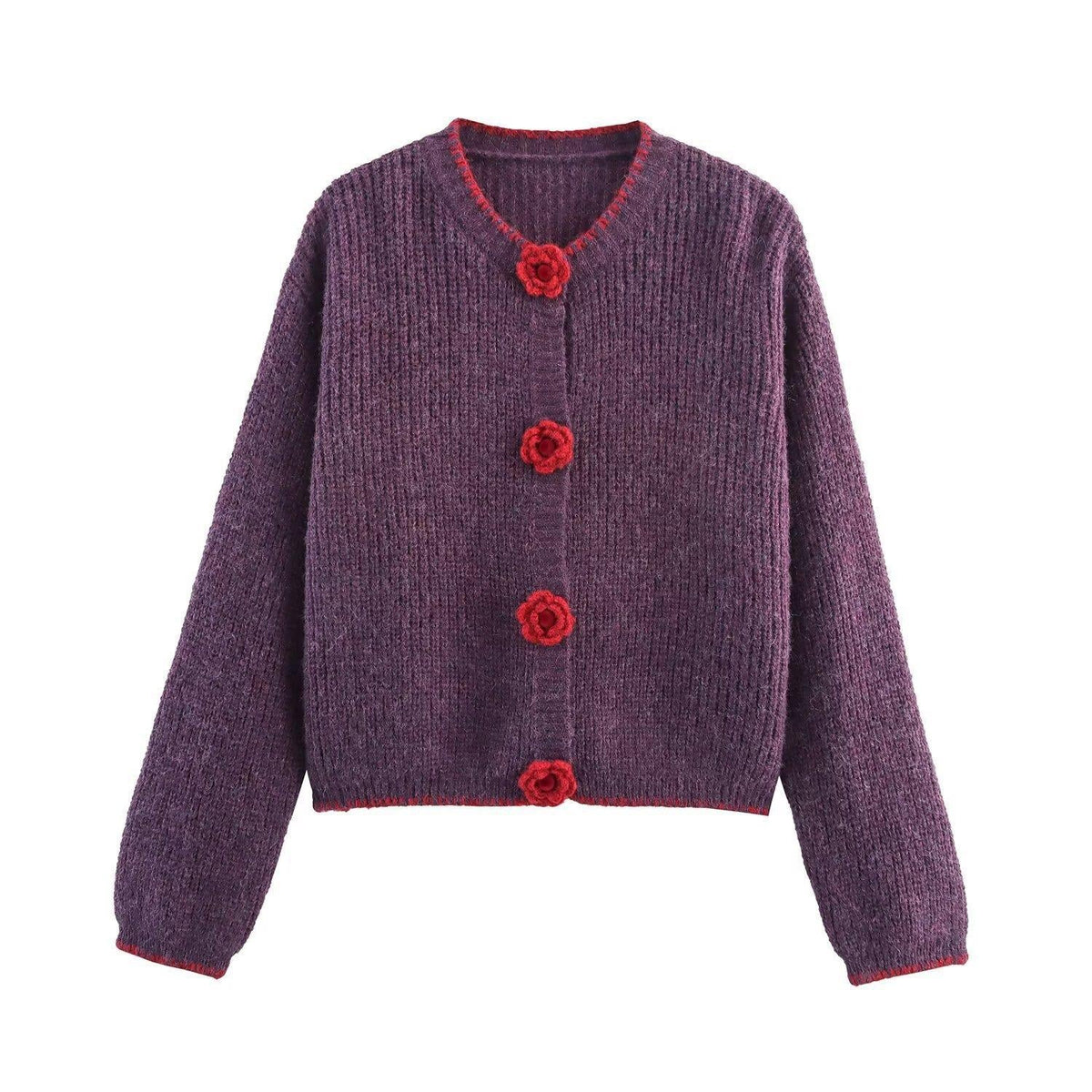 Damen Strickjacke mit Blumenapplikationen R&B