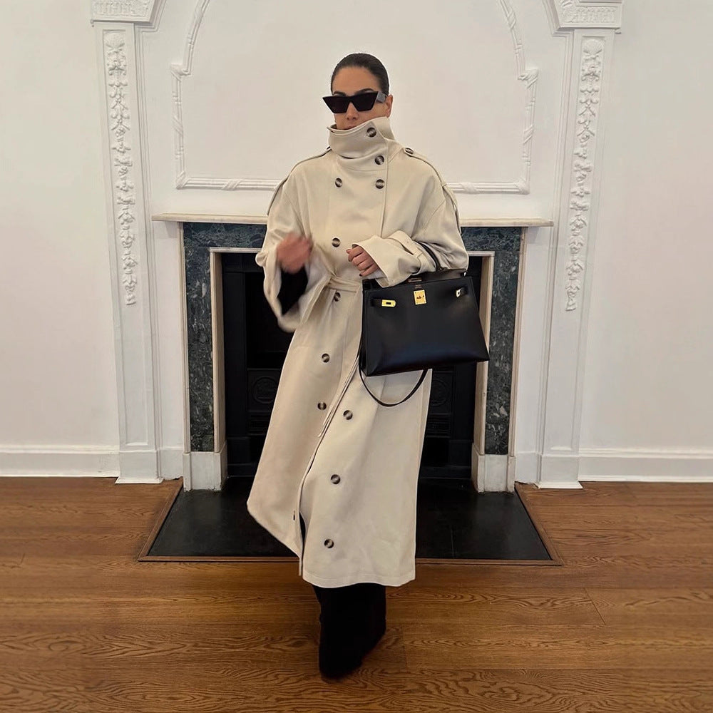 Damen luxuriöser Trenchcoat mit durchdachten Details R&B