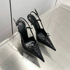 Damen elegante Slingback-Pumps mit modischem Schnürdesign R&B