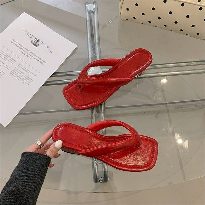 Damen trendige Zehentrenner-Sandalen mit elegantem Riemendesign R&B