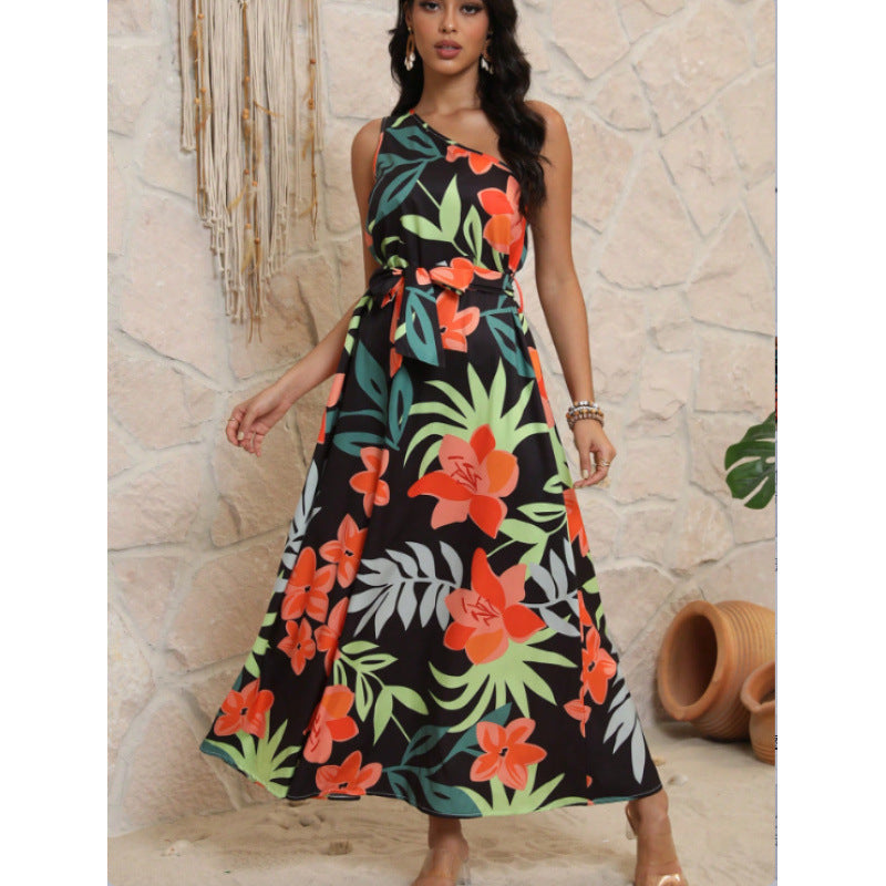 Damen Maxikleid mit floralem Design und schmalem Schnitt R&B