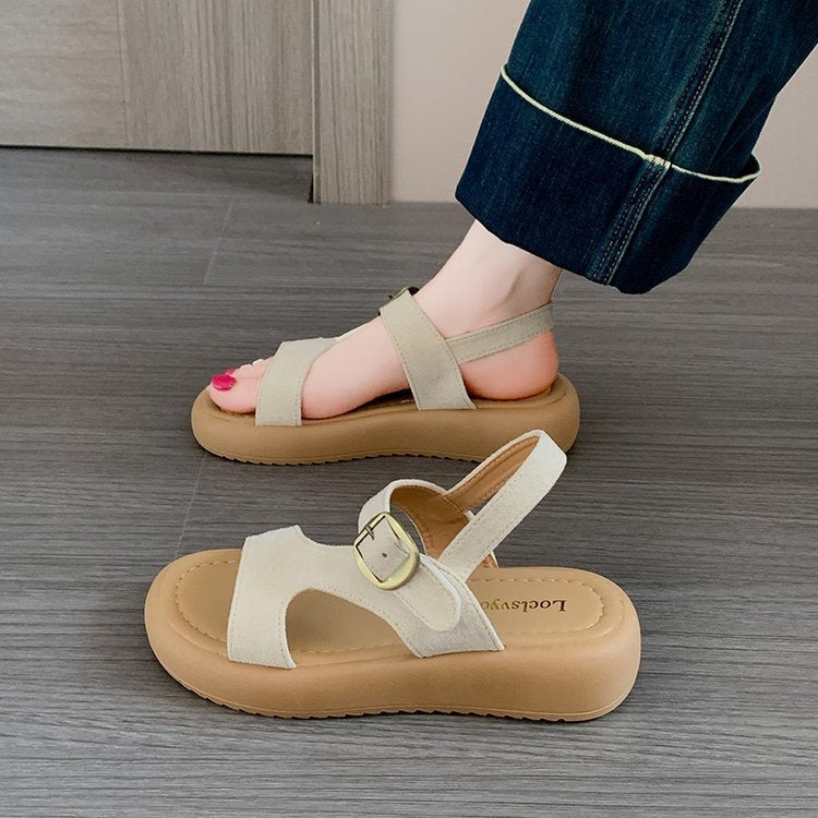 Damen komfortable Plateau-Sandaletten mit verstellbarem Riemen R&B