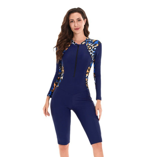 Damen Sportlicher Langarm-Schwimmanzug R&B