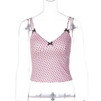 Damen Trägertop mit verspieltem Punktedesign und zarten Schleifen R&B