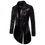 Herren Pailletten Blazer mit elegantem Doppelkinn-Design und extravaganten Details