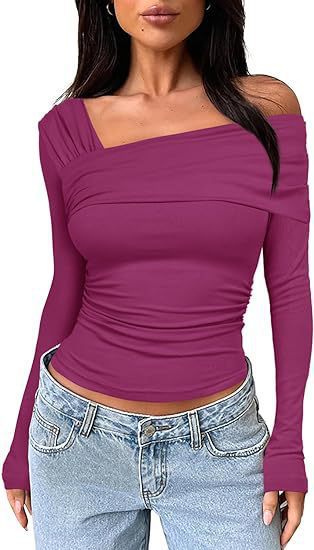 Damen Wickelshirt mit asymmetrischem Ausschnitt und raffiniertem Stretch R&B