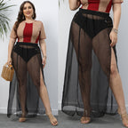 Damen transparenter Maxirock R&B