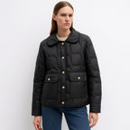 Damen modische gesteppte Jacke mit Taschen und Knopfverschluss R&B